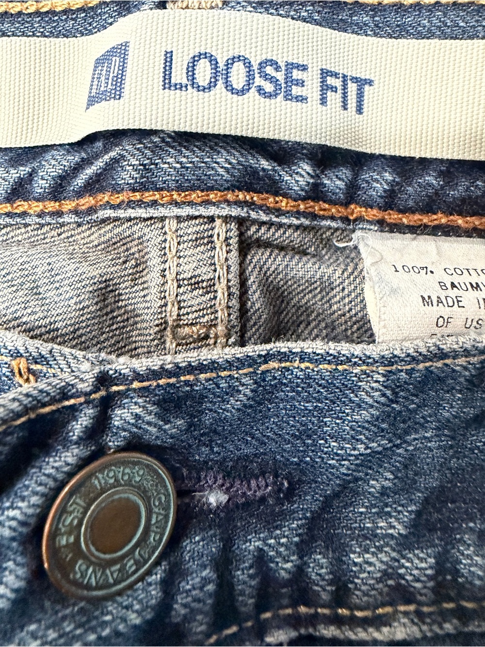 Gap 1969 Loose Fit Jeans Men’s 34x32 Medium Wash - Picture 3 of 4